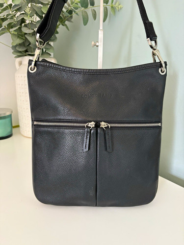 Longchamp black pebbled - black,