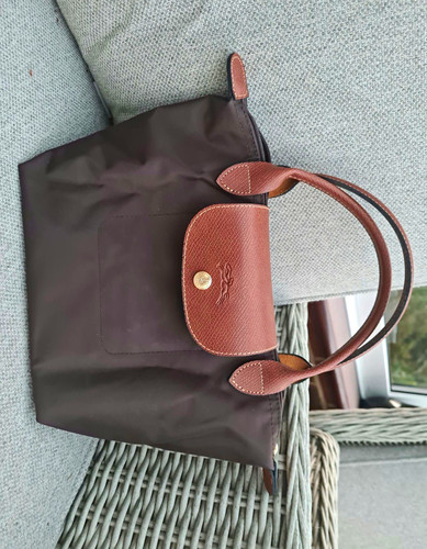 Longchamp brown nylon - longchamp, nylon/leather