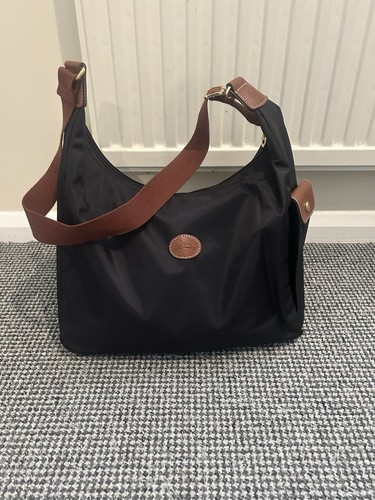 Longchamp black nylon - nylon, &