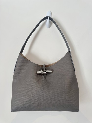 Grey leather longchamp roseau - leather,
