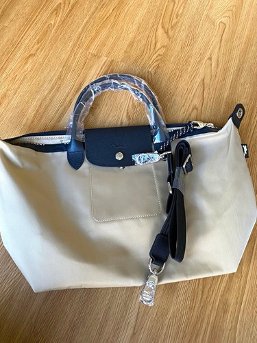 Longchamp beige canvas leather - beige, canvas/leather