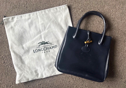 Longchamp black leather top - black,