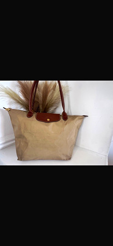 Longchamp beige canvas leather - beige,