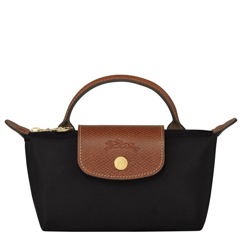 Small black nylon leather - small, nylon/leather