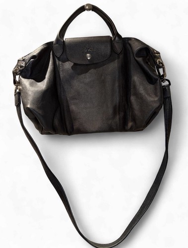 Longchamp black pliage cuir - le,