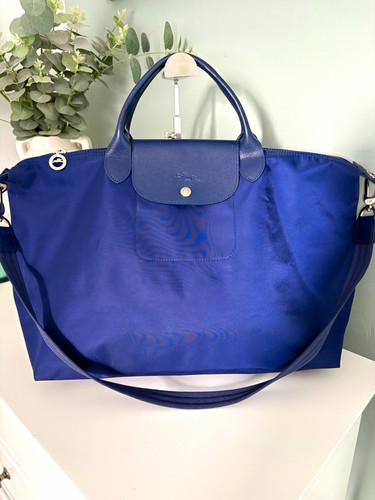 Longchamp blue nylon - blue, leather