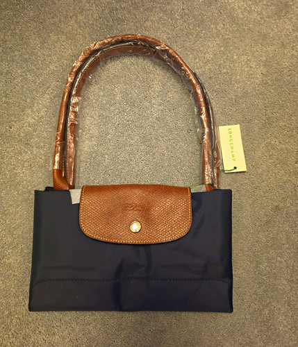 Longchamp navy nylon leather - navy,